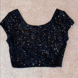 Black sequin crop top brand new